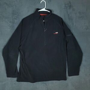 Aigle Actimum Pullover Mens 2XL Black Fleece 1/4 Zip Outdoor Jacket Warm Pocket